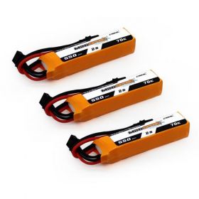  3Packs CNHL MiniStar HV 550mAh 7.6V 2S 70C Lipo Battery 