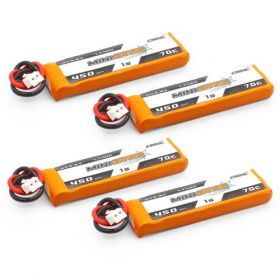 4Packs CNHL MiniStar HV 450mAh 3.8V 1S 70C Lipo Battery FPV With PH 2.0 for EMAX TinyHawk